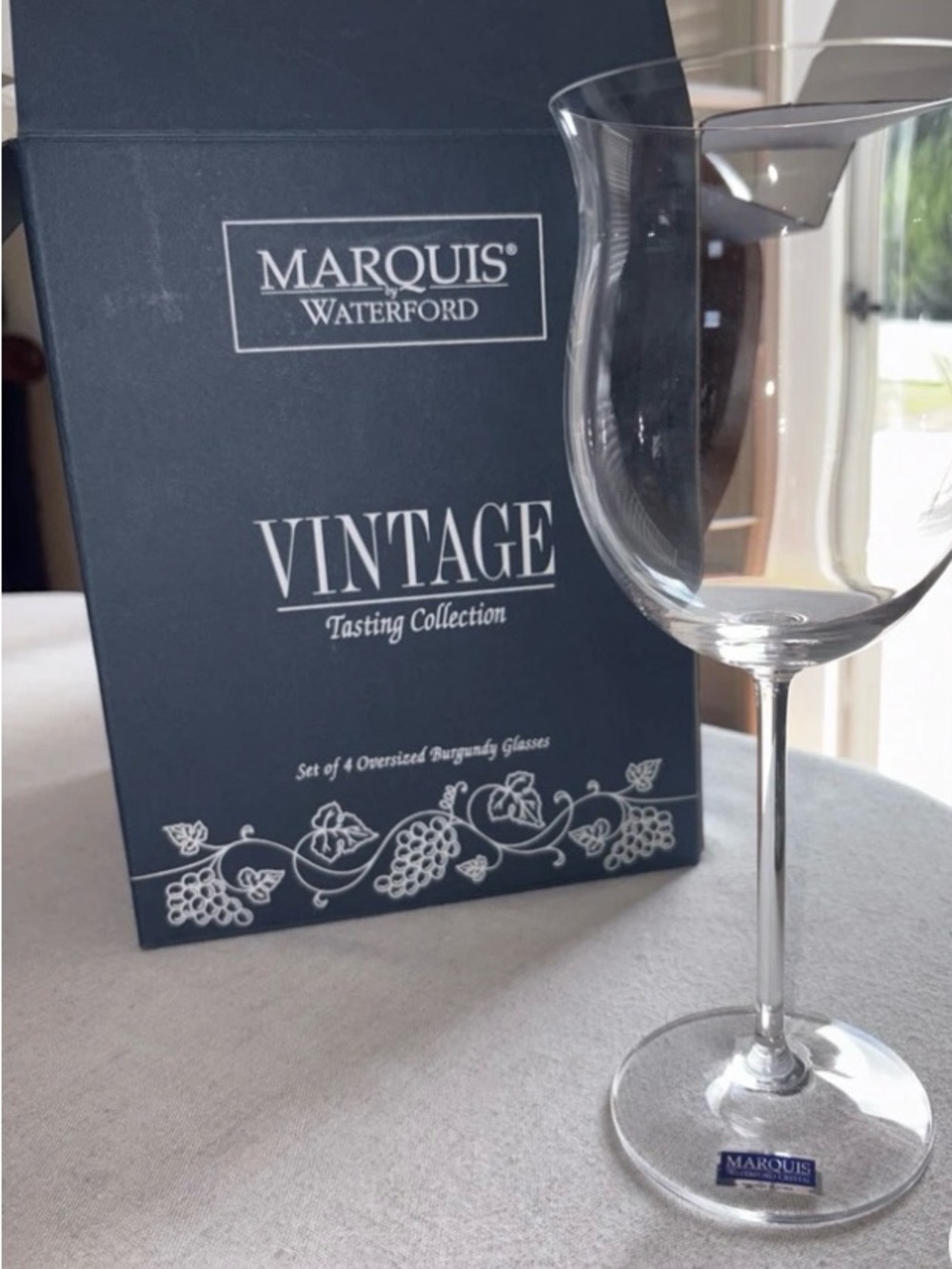 Marquis by Waterford Vintage Clear Burgundy Wine Glasses-8 total